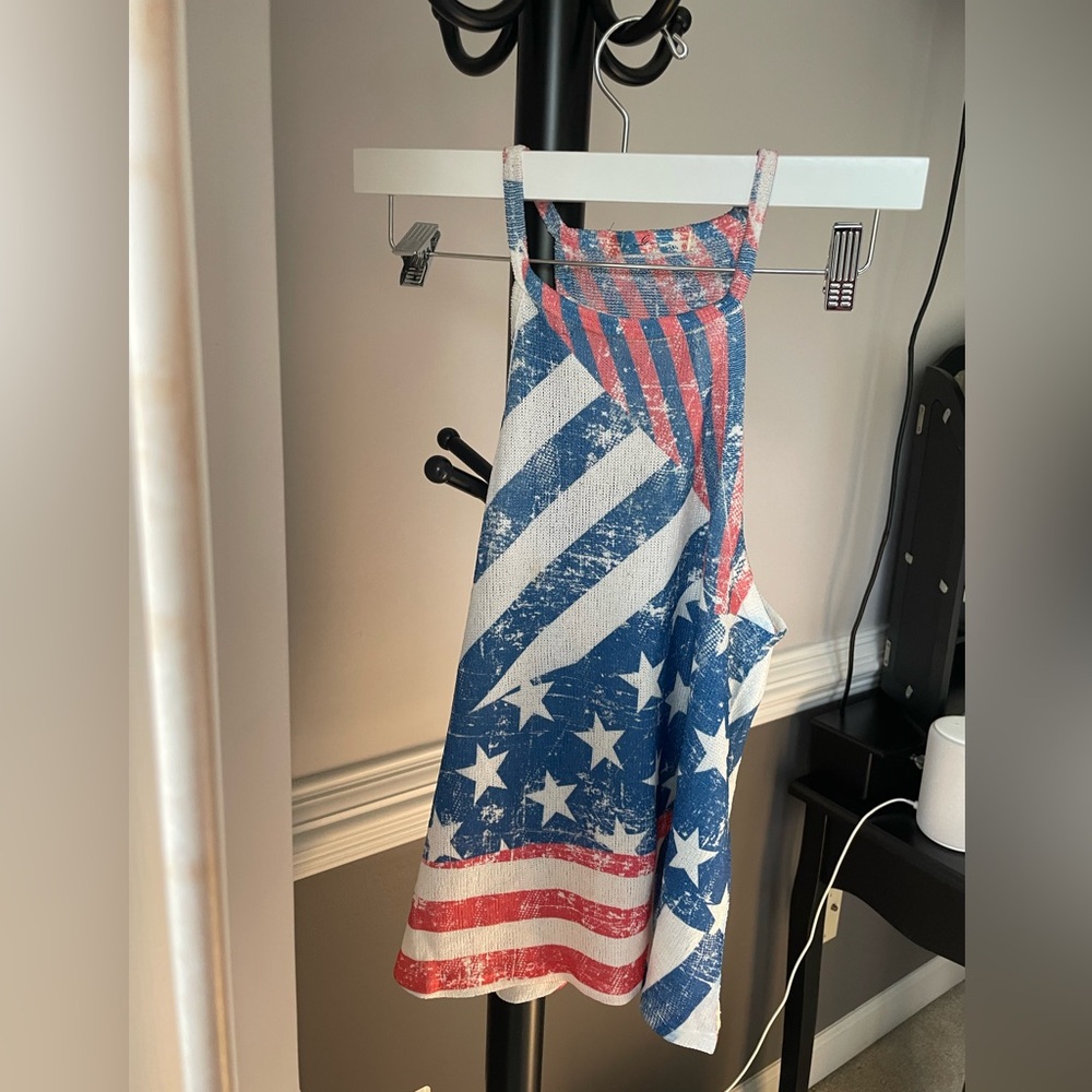 American Flag Print Tank Top